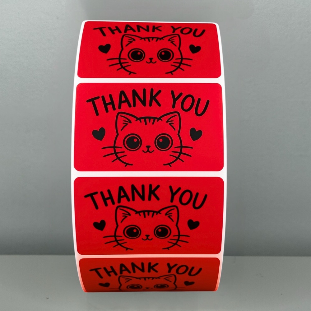 Thank You Cat Stickers – Cute Packaging Labels for Small Business Orders 2" - Picture 6 of 11